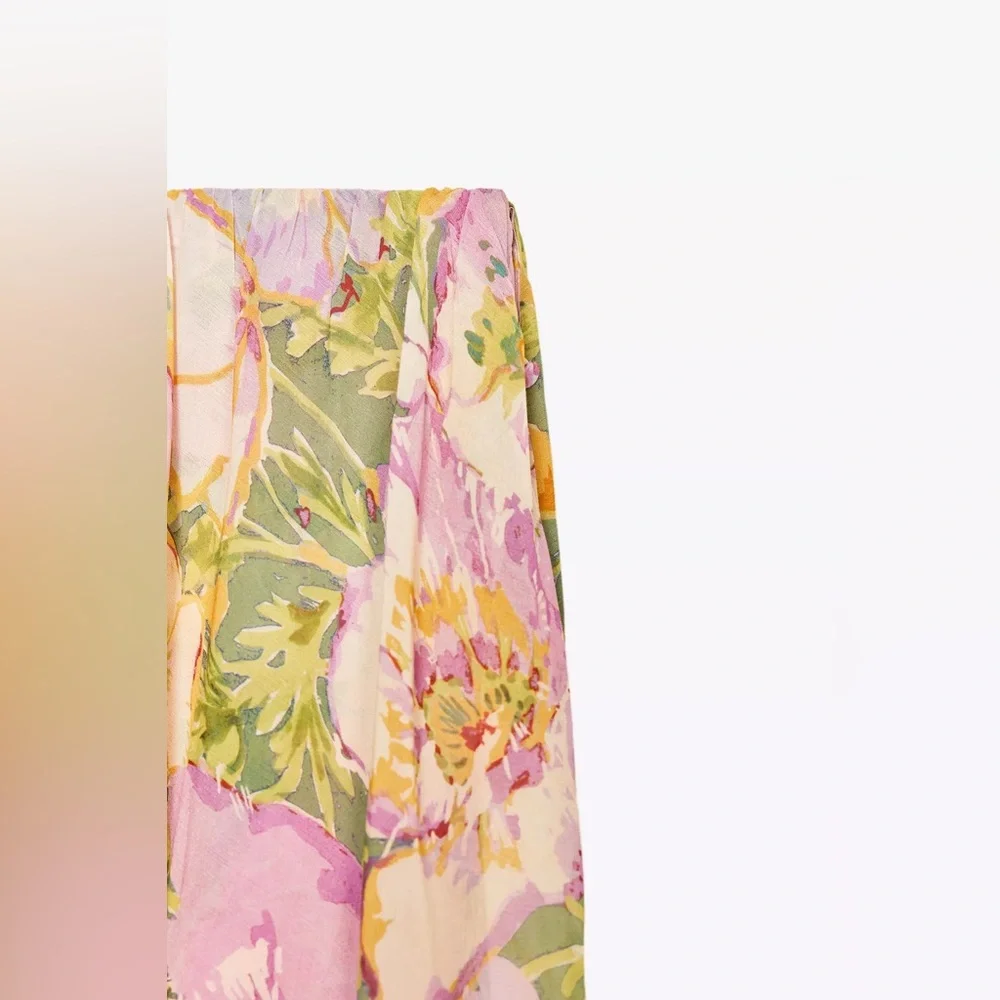 Zara Floral Strapless Maxi Dress Wedding summer evening bodycon - Picture 9 of 16